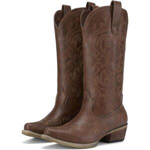 ⭐ HISEA Rollda Women's Cowboy Boots | Snip Toe Western Cowgirl Boots
